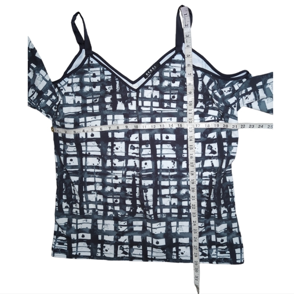 NWT Rebel X Angel Cold Shoulder Checker Top Size 1X - Picture 5 of 6